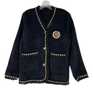 Sweater Blazer with Gold Details Emblem No Size Looks Medium Boucle New Money